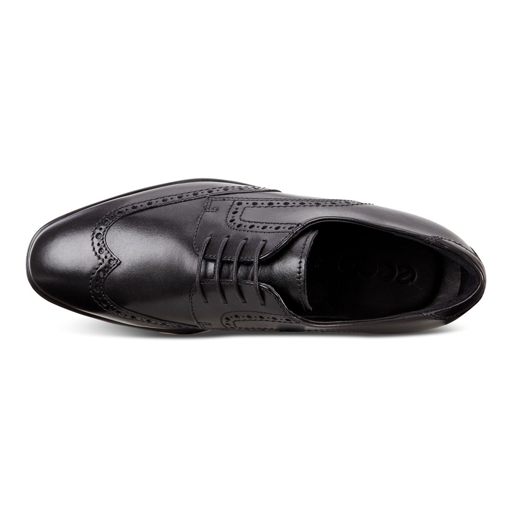 Mens Dress Shoes - ECCO Melbourne Wingtip Tie - Black - 3820FZYCI